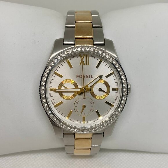 Fossil women watch two tone ES4316 day date 38mm all stainless steel running - Picture 1 of 8
